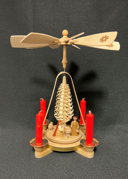 Natural Wood Nativity Pyramid