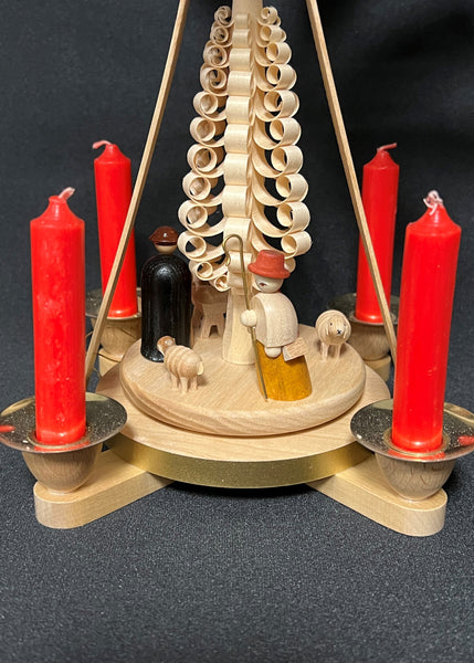 Natural Wood Nativity Pyramid