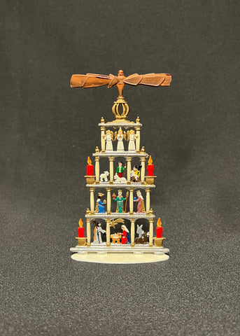 Bavarian Pewter Nativity Pyramid