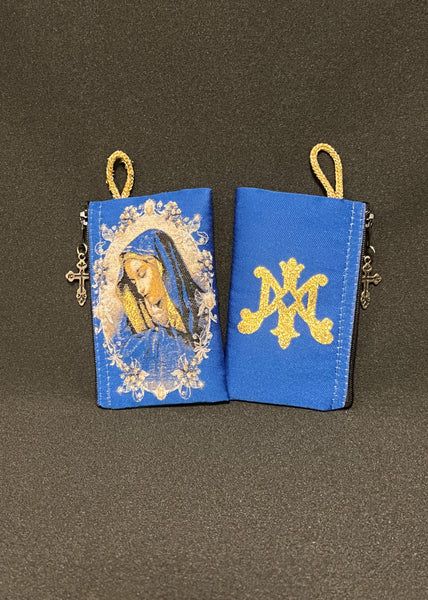 Mother of Sorrows Tapestry Rosary Pouch