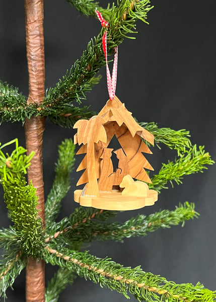 Olivewood Nativity Ornament