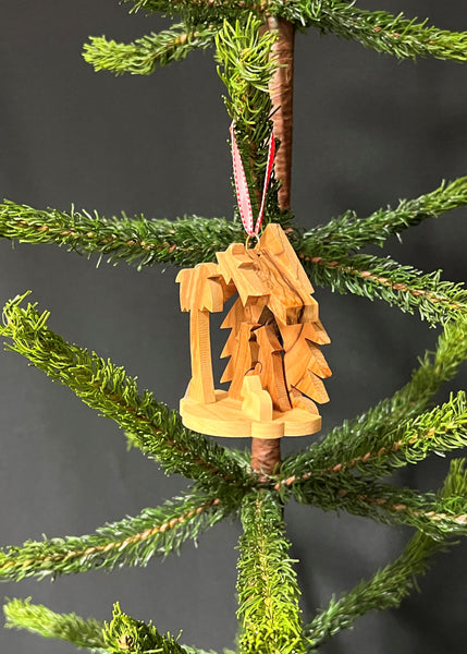 Olivewood Nativity Ornament