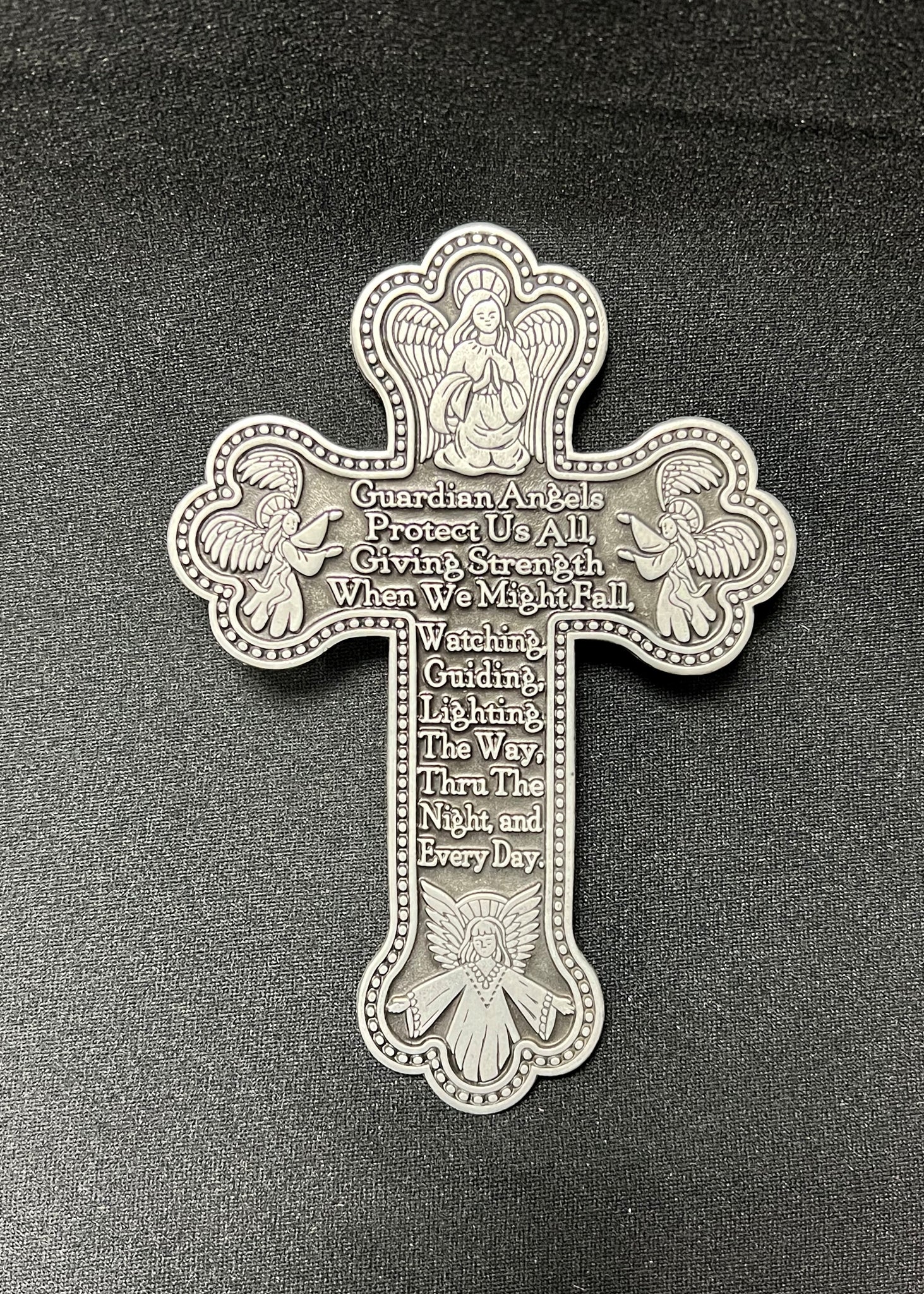 Pewter Message Cross