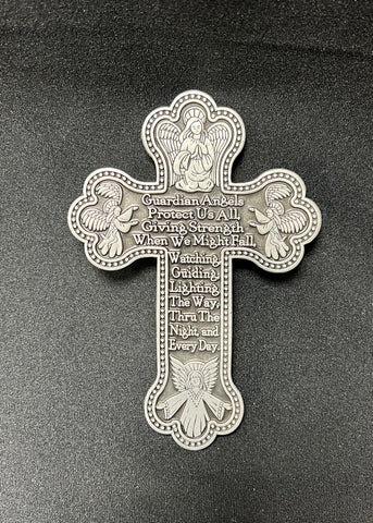 Pewter Message Cross